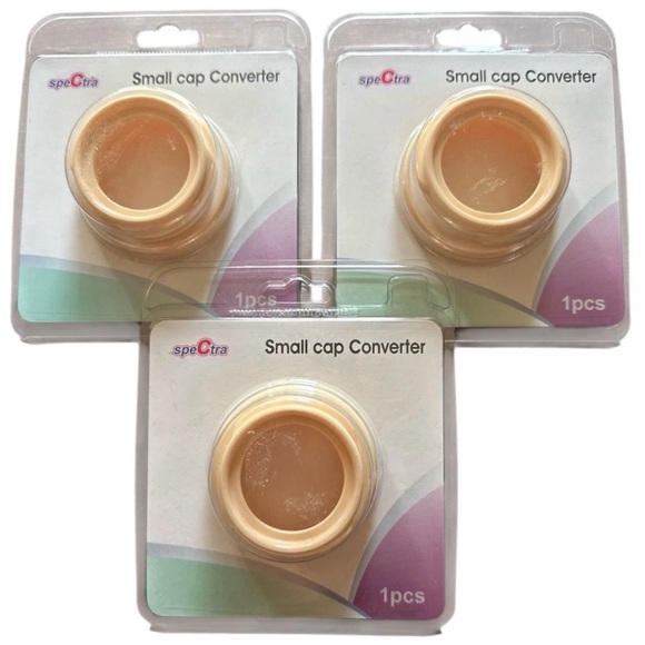 Lot of 3 Spectra Baby Small to Wide Neck Milk Bottle Cap Converter Adapters NEW - Picture 1 of 6